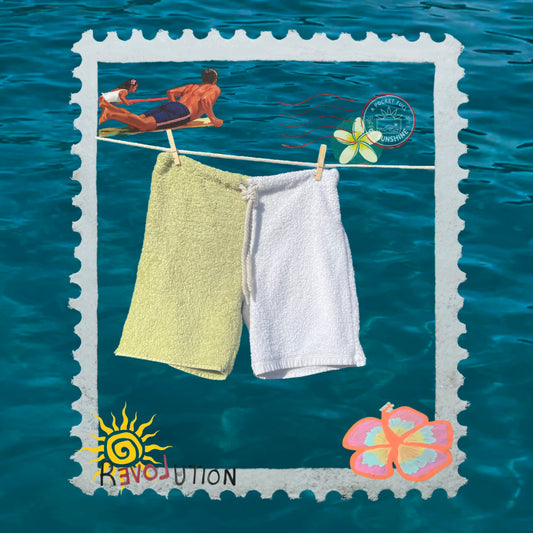‘Retro Fish’ Towel Shorts