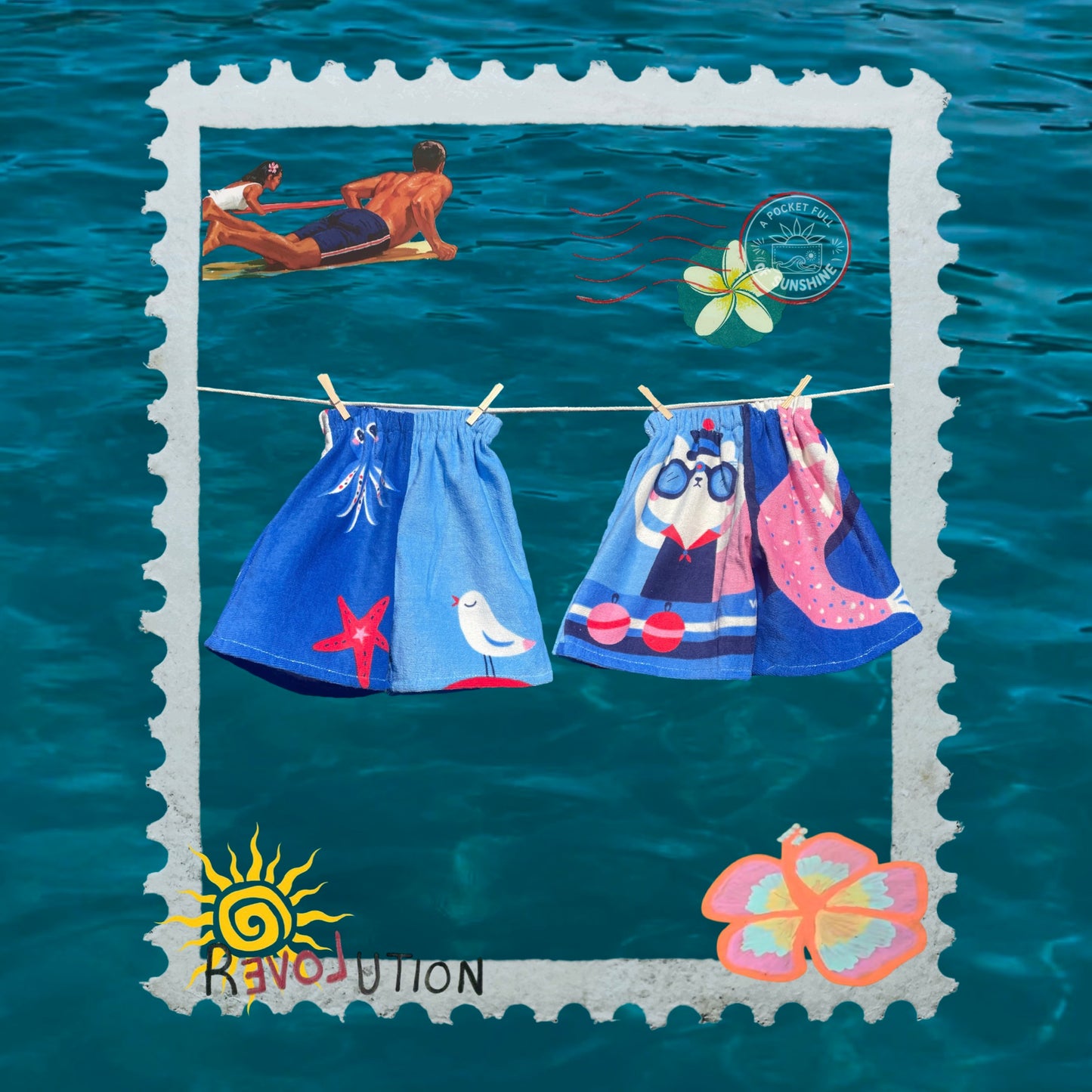 ‘Nautical’ Towel Shorts