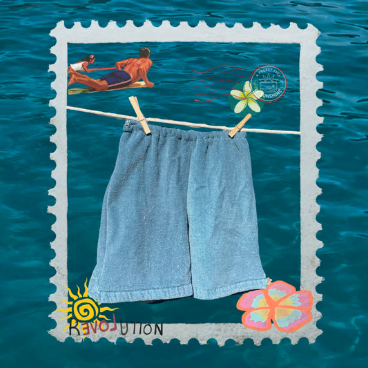 ‘Double Denim’ Towel Shorts