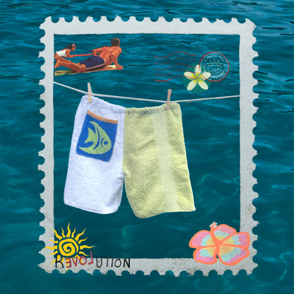 ‘Retro Fish’ Towel Shorts